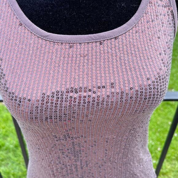 Maurices dusty mauve sequin shimmer, scoop neck tank top, women's size S - Picture 1 of 8